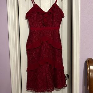 Red flare lace dress ❤️